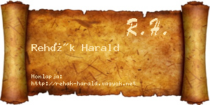 Rehák Harald névjegykártya